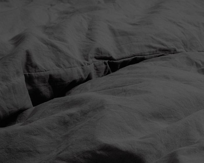 Dekbedovertrek Stone Washed - 100% Natuurlijk - Antraciet - 240x220cm