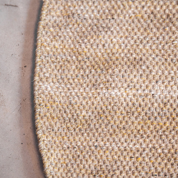 Vloerkleed Gerecycled Materiaal Rond Ciro Geel|Bruin-220 Ø - (L)