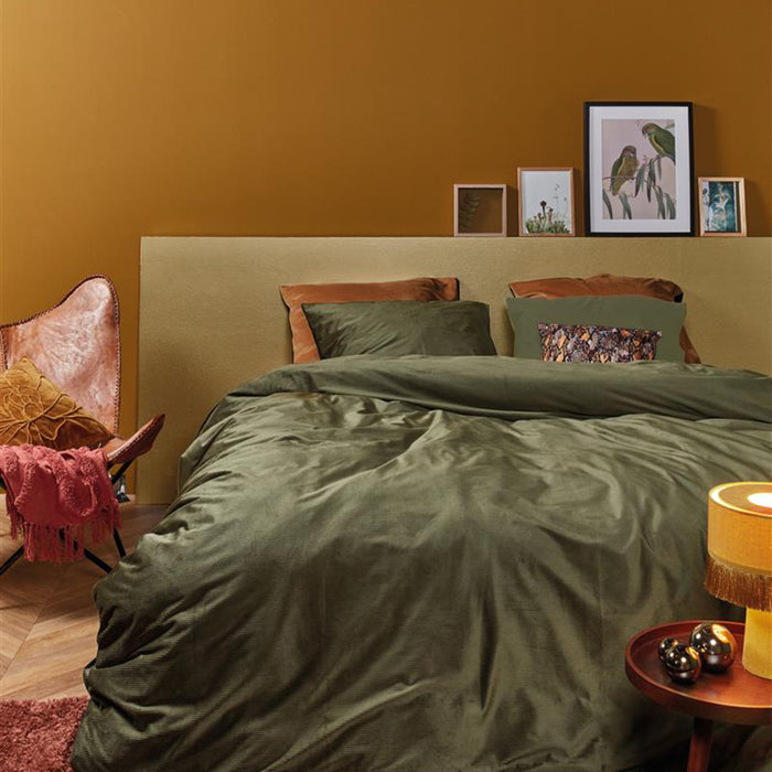 At Home by Beddinghouse Cosy Corduroy Dekbedovertrek 140 x 220 cm - Groen