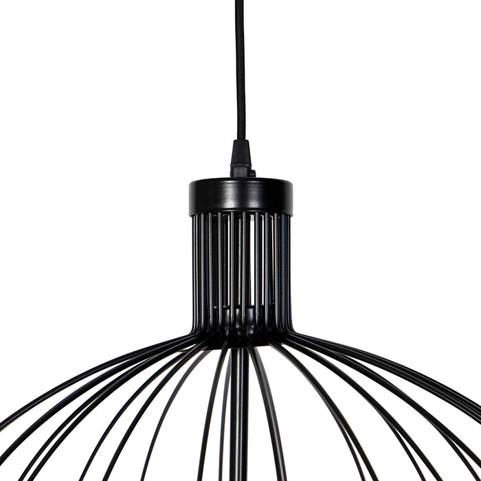 QAZQA Hanglamp wire-dos - Zwart - Design - D 600mm