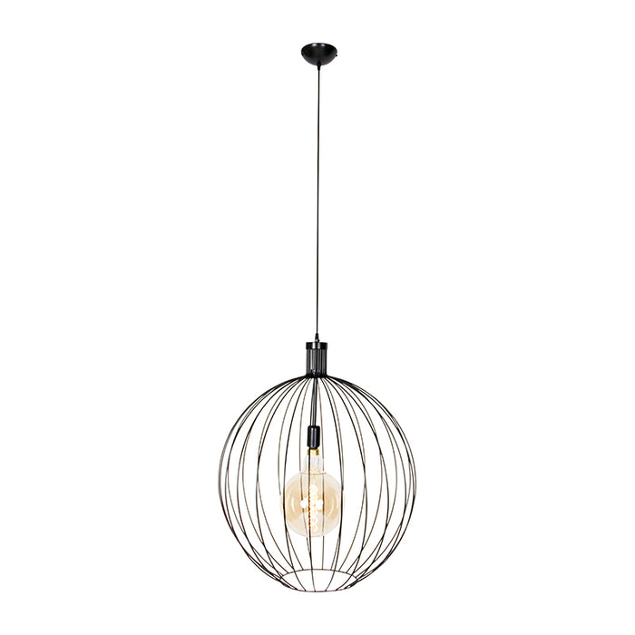 QAZQA Hanglamp wire-dos - Zwart - Design - D 600mm