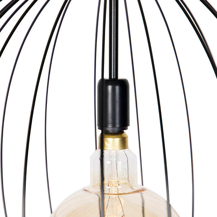 QAZQA Hanglamp wire-dos - Zwart - Design - D 600mm