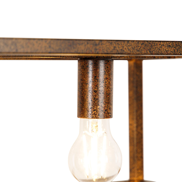 QAZQA Industriële hanglamp roestbruin 4-lichts - Cage