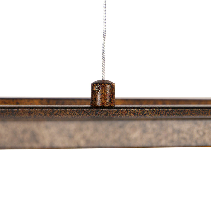 QAZQA Industriële hanglamp roestbruin 4-lichts - Cage