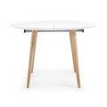 Kave Home Oqui Eettafel Uitschuifbaar Rond - 120/200 x 120 cm - Wit