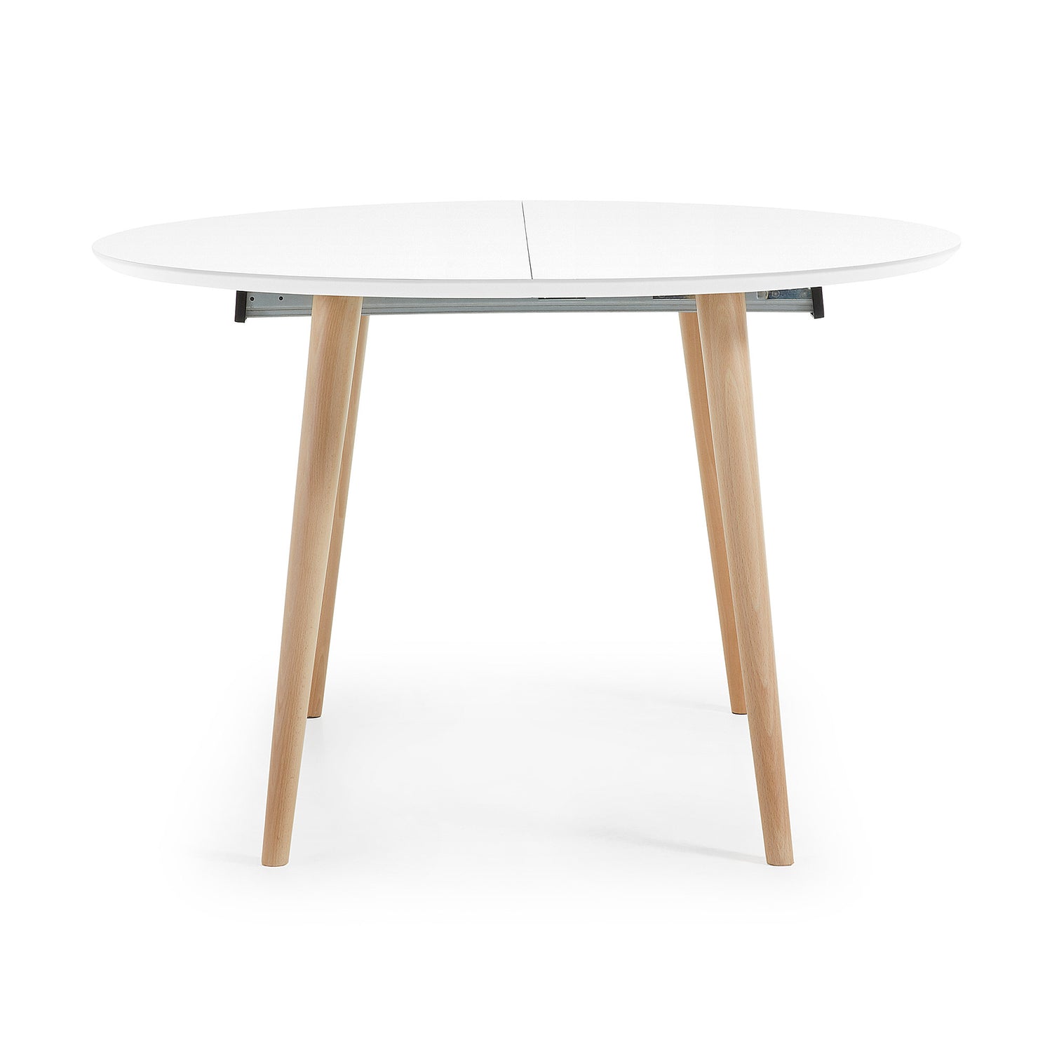 Kave Home Oqui Eettafel Uitschuifbaar Rond - 120/200 x 120 cm - Wit