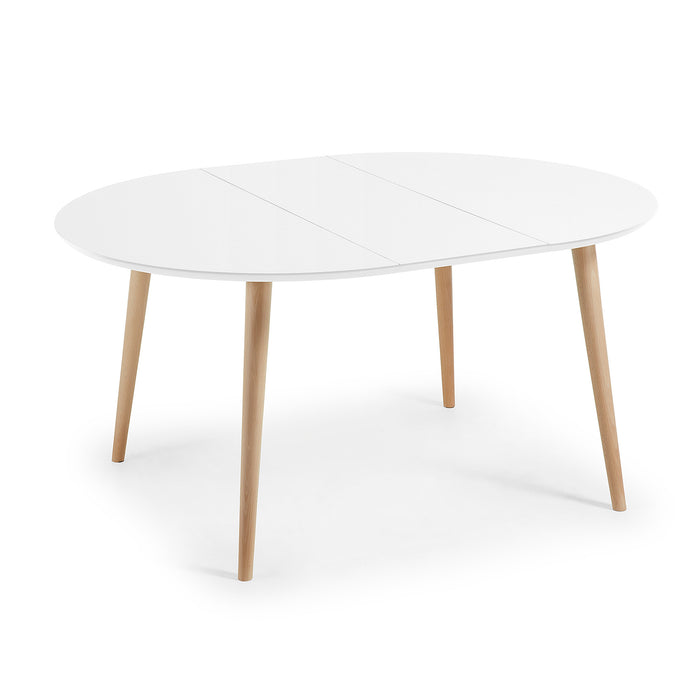 Kave Home Oqui Eettafel Uitschuifbaar Rond - 120/200 x 120 cm - Wit