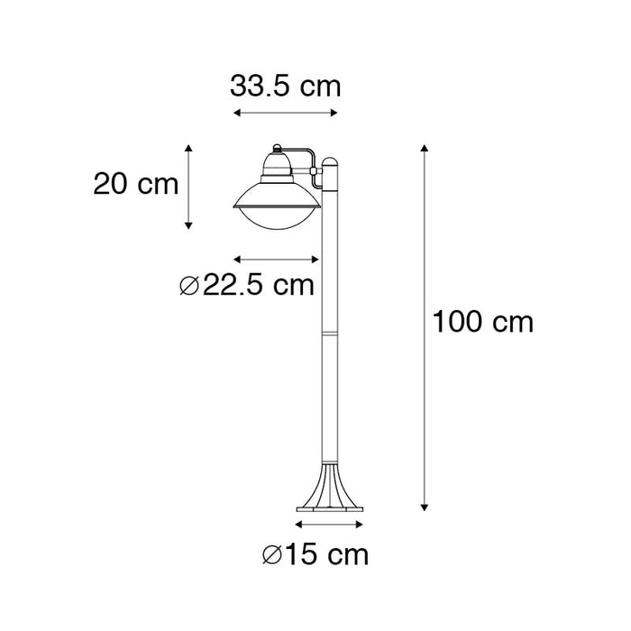 QAZQA Modern buiten paaltje zwart 100 cm IP44 - Marcel