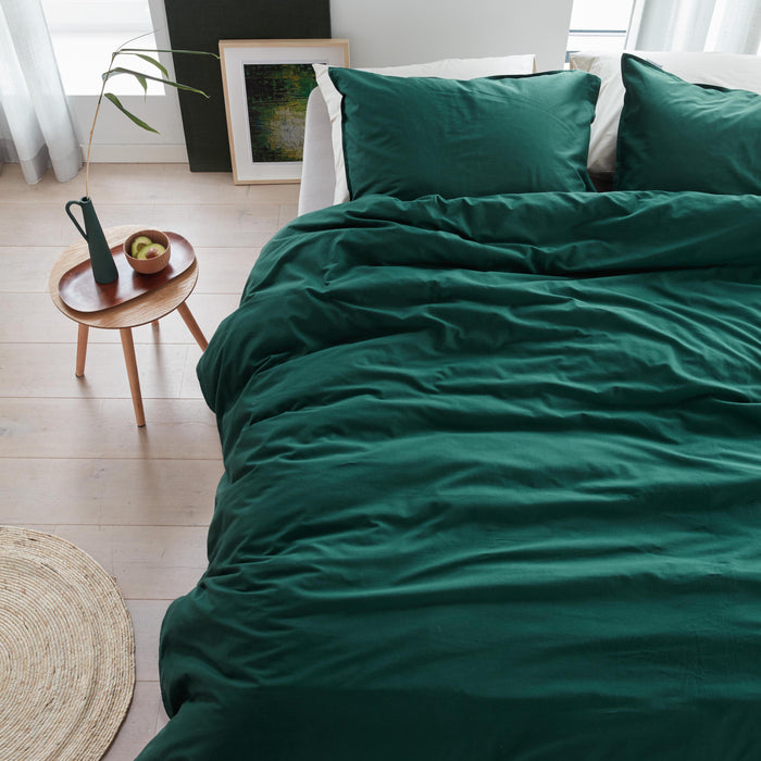 Beddinghouse Organic Basic Dekbedovertrek 140 x 200/220 cm - Donkergroen