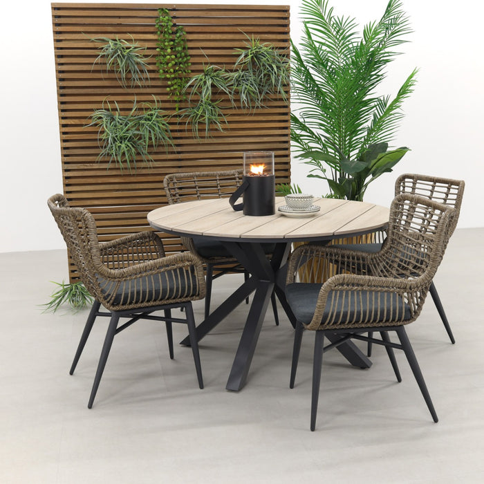 Jasmine natural | GI Edison 122 cm. - ronde tuinset