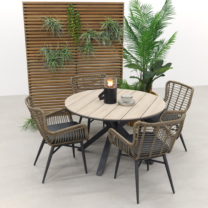 Jasmine natural | GI Edison 122 cm. - ronde tuinset