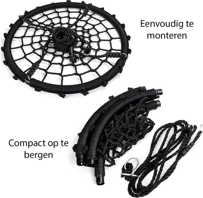 Sens Design Nestschommel - Ronde schommel - 100cm - Zwart