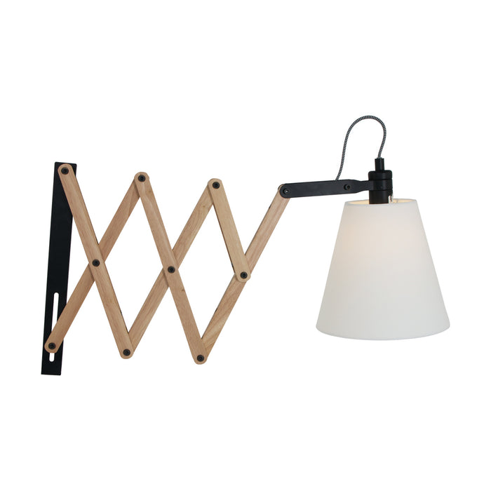 Mexlite - wandlamp - Dion - naturel - hout stof - bedlampje - E14 - 8852BE