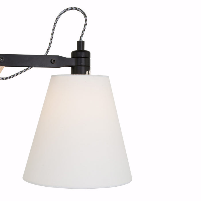 Mexlite - wandlamp - Dion - naturel - hout stof - bedlampje - E14 - 8852BE