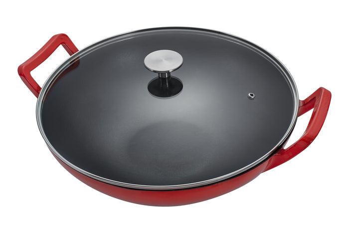 Buccan - Hamersley - Gietijzeren wokpan 36cm - Rood