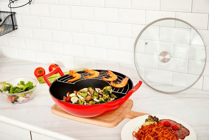 Buccan - Hamersley - Gietijzeren wokpan 36cm - Rood