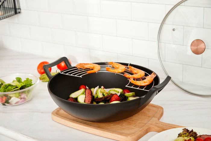 Buccan - Hamersley - Gietijzeren wokpan 36cm - Zwart