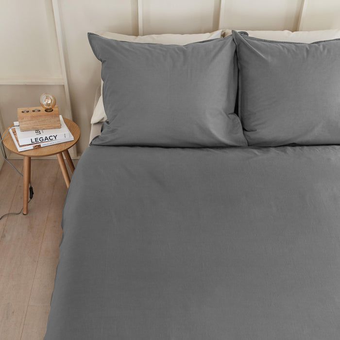 Beddinghouse Organic Basic Dekbedovertrek 240 x 200/220 cm - Grijs