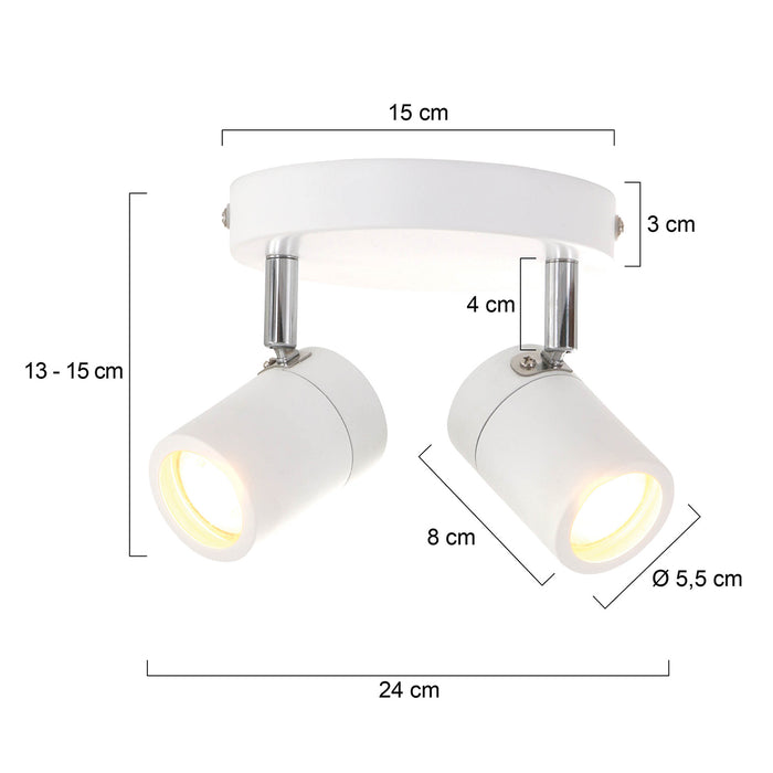 Mexlite - spot - Upround LED - wit - metaal - Ø 24cm - GU10 - 2487W