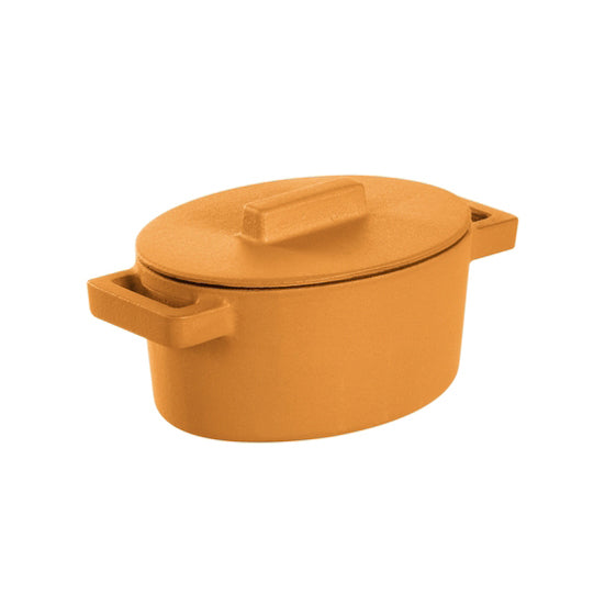 Braadpan Geel 13 cm x 10 cm incl deksel - Sambonet
