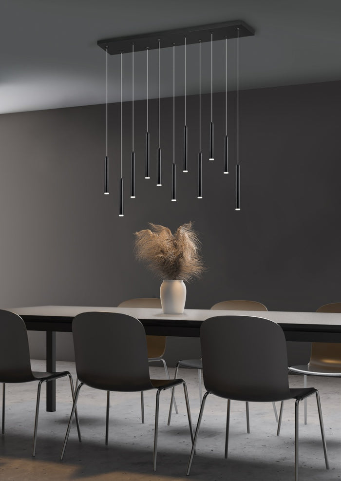 TRIO - Hanglamp Tubular Zwart 115 cm .