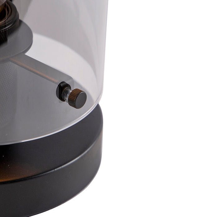 QAZQA Design tafellamp zwart met smoke glas - Dome