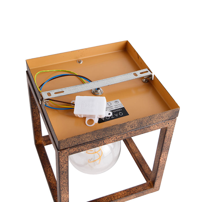 QAZQA Industriële plafondlamp roestbruin - Cage