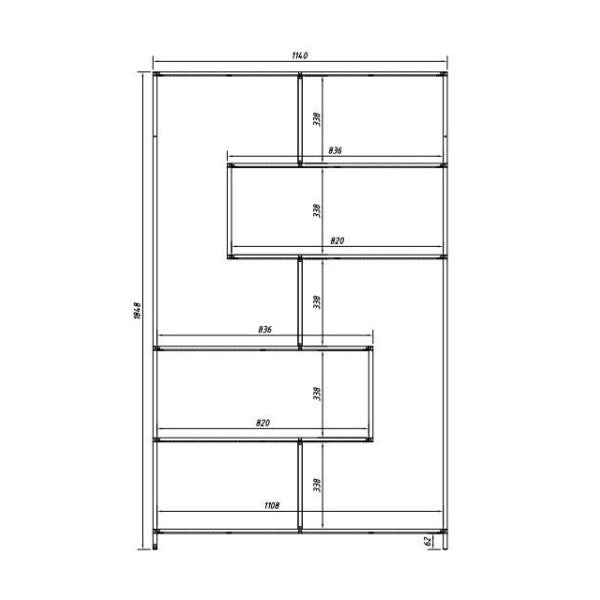 by fonQ Jaxon Stellingkast 185 x 114 cm - Eiken