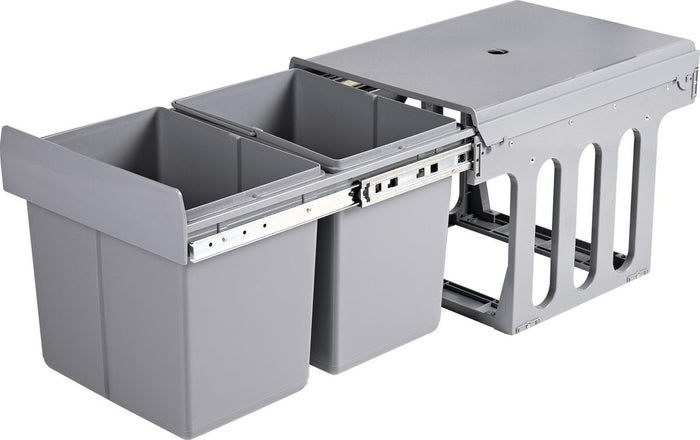 Homra Slide Inbouw Prullenbak - 2 vakken - 30L - Grijs