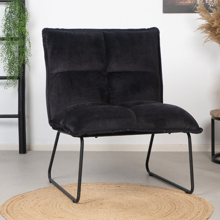 Bronx71 Velvet fauteuil Malaga zwart
