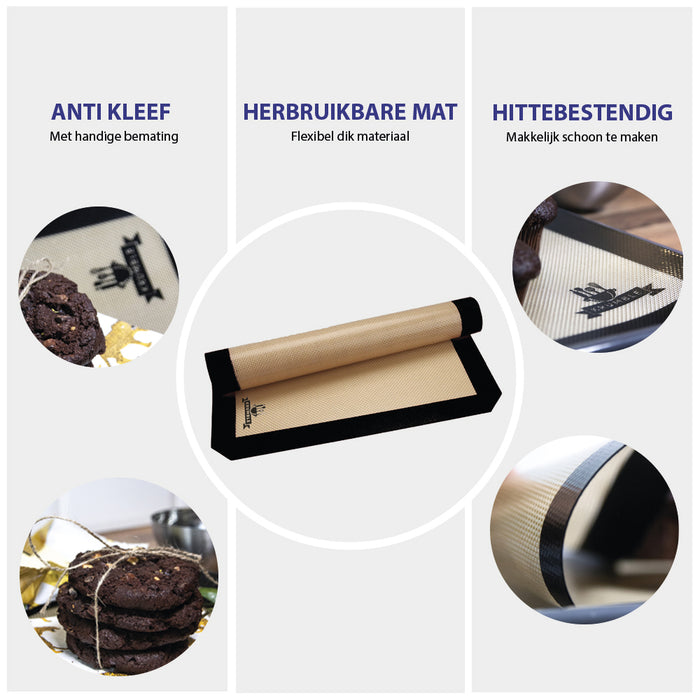 Krumble Siliconen bakmat - zwart