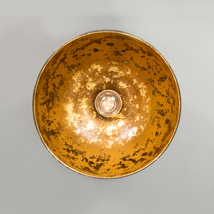 QAZQA Industriële plafondlamp zwart met goud 30 cm - Magna Basic