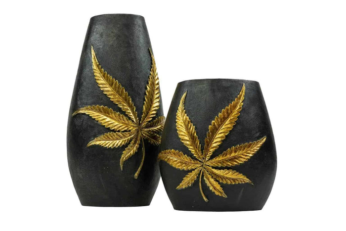 Liviza Bloemenvaas zwart goud - 24 cm