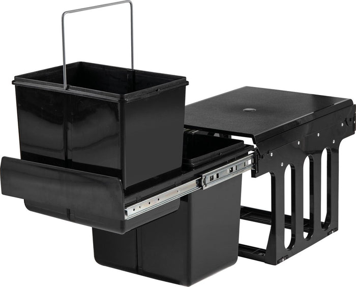 Homra Slide Inbouw Prullenbak - 2 vakken - 30L - Zwart