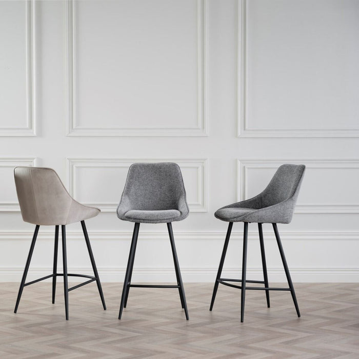 Rowico Home Sierra velvet barkruk beige - 67 cm