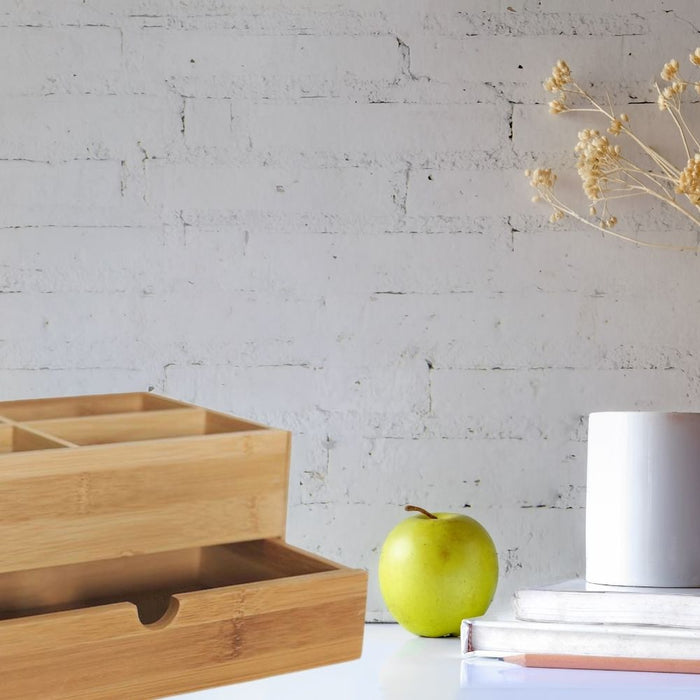 Orange85 Make up Organizer Bureau Pennenbak Badkamer Bamboe