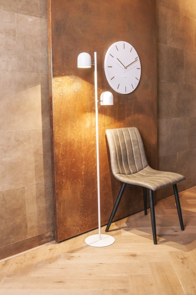 Karlsson Charm Wandklok Ø 45 cm - Wit - Gouden wijzers