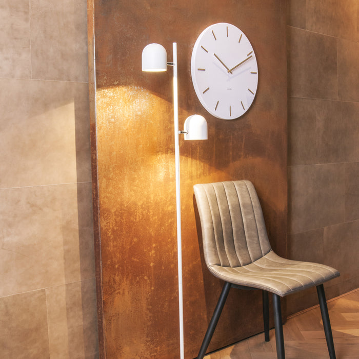 Karlsson Charm Wandklok Ø 45 cm - Wit - Gouden wijzers