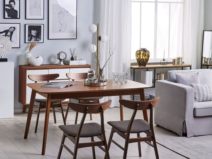 Beliani - MADOX - Eettafel - Donkere houtkleur - 90 x 150 cm - MDF