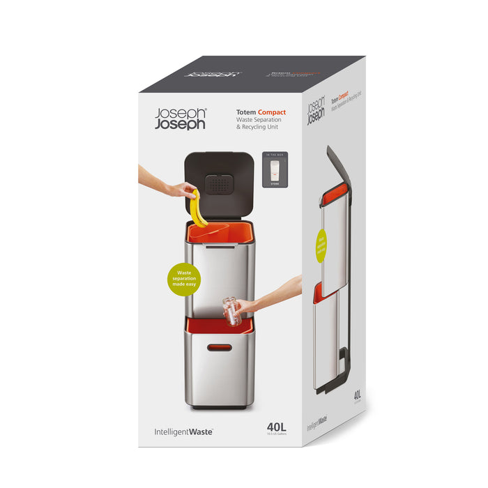 Joseph Joseph Intelligent Waste Afvalemmer Totem Compact 40 Liter (2x20 Liter)