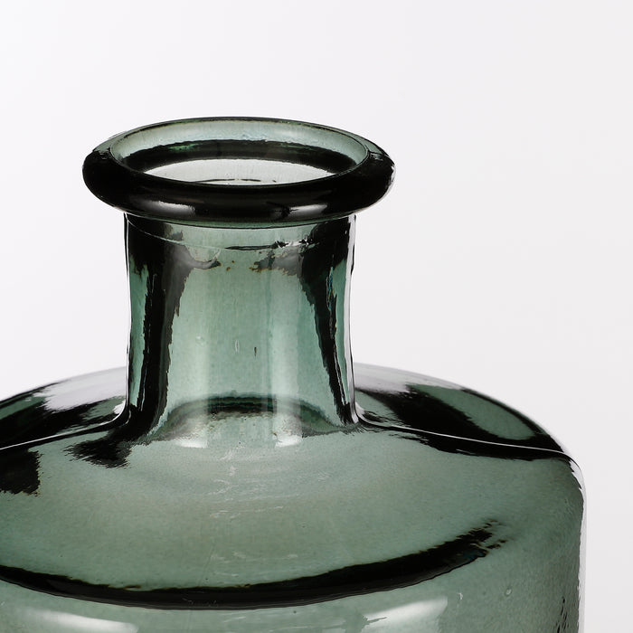Mica Decorations Guan Glazen Fles - H40 x Ø15 cm - Groen