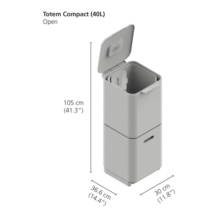 Joseph Joseph Intelligent Waste Afvalemmer Totem Compact 40 Liter (2x20 Liter)