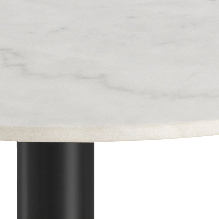 by fonQ Marble Eettafel Marmer - Ø 105 cm - Wit/Zwart