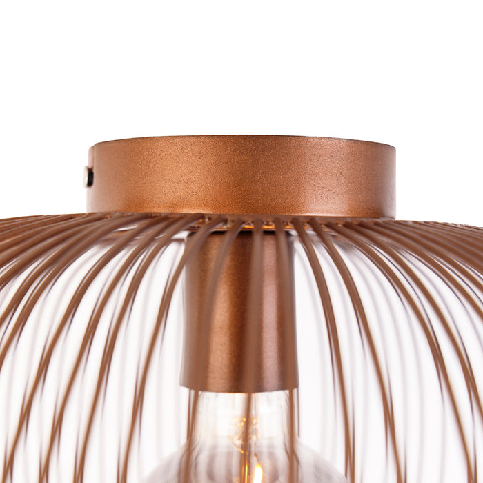 QAZQA Industriële plafondlamp koper 40 cm - Finn