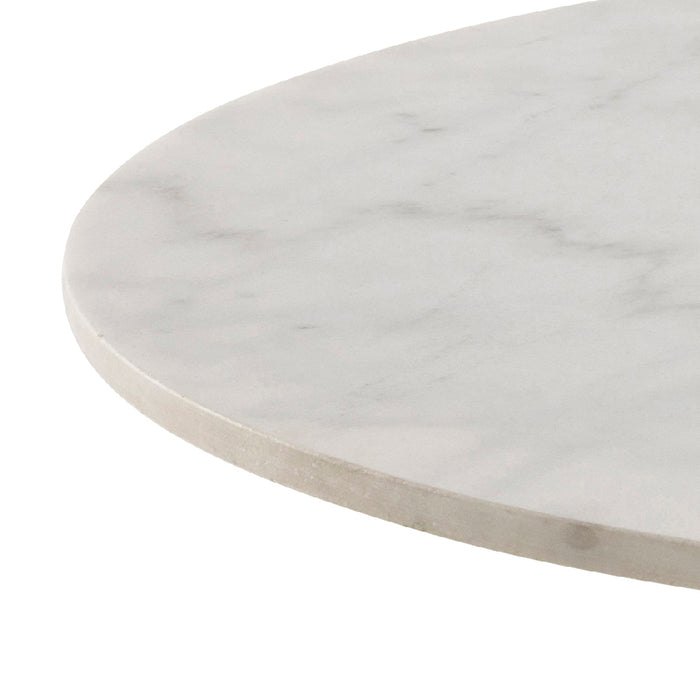 by fonQ Marble Salontafel Marmer - Ø 80 - Wit/Zwart