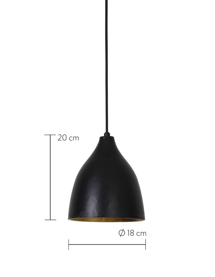 Light & Living Hanglamp Sumero - Zwart|Goud - Ø18cm