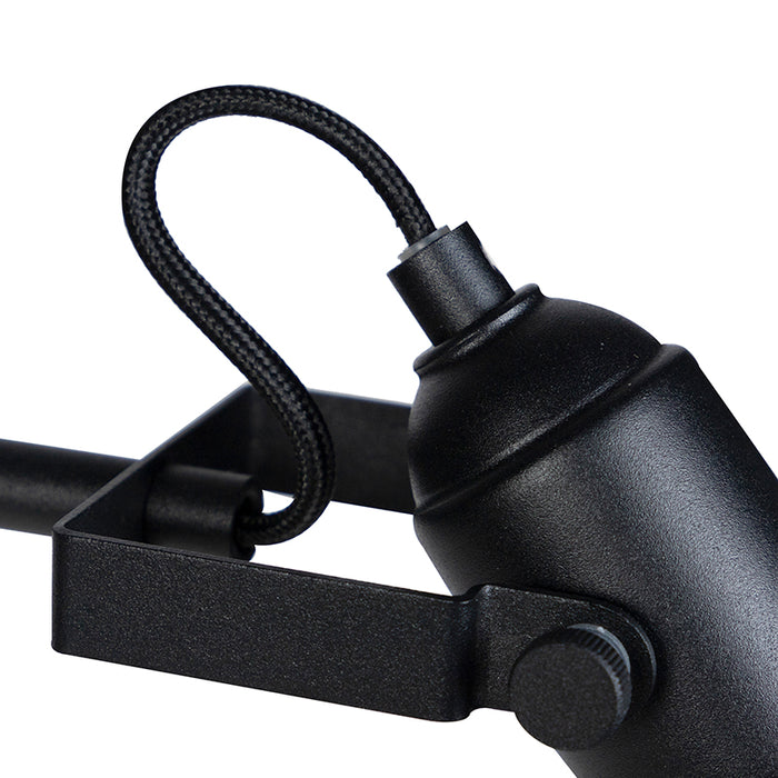 QAZQA Industriële vloerlamp zwart met goud 1-lichts - Tommy