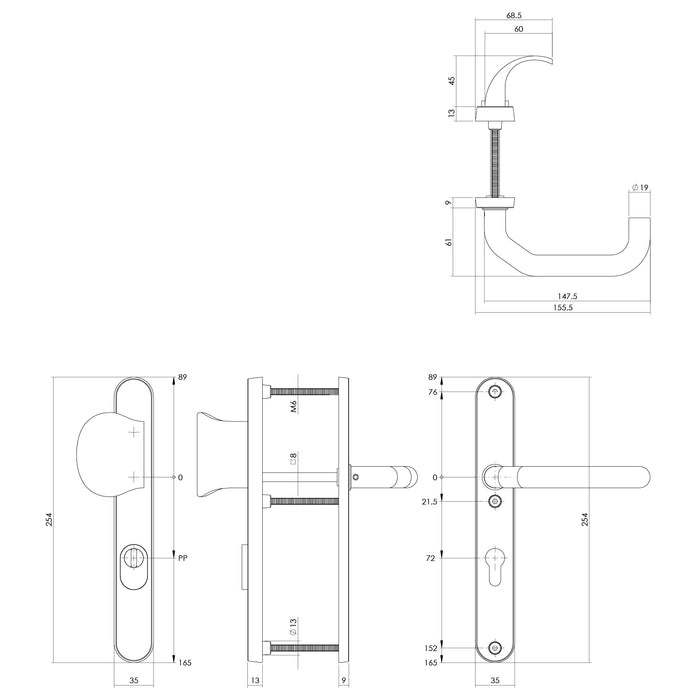 Intersteel Veiligheidsbeslag SKG*** profielcilindergat 72 mm met
