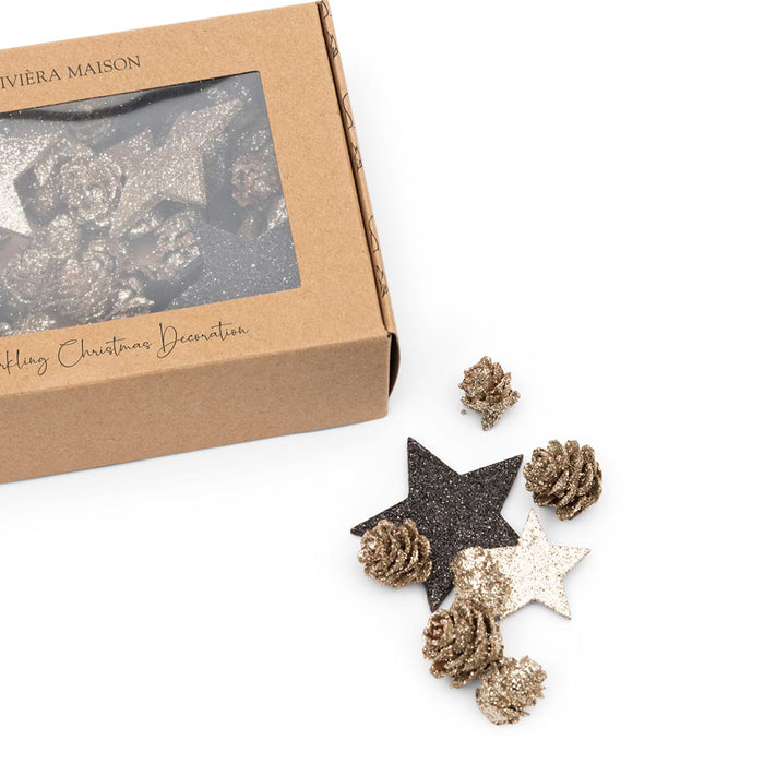 Riviera Maison Sparkling Christmas Deco gold - 14.0x10.0x4.0 cm