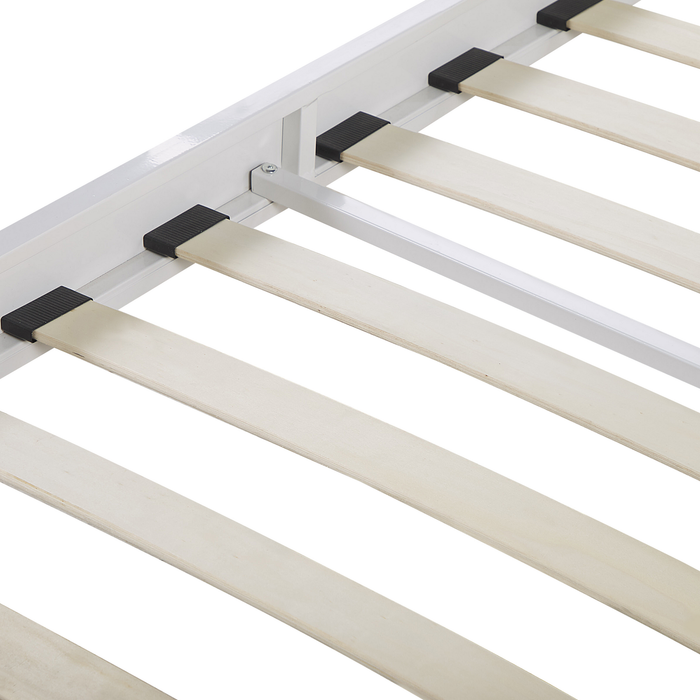 Beliani - MAURS - Tweepersoonsbed - Wit|Bruin - 140 x 200 cm - Metaal